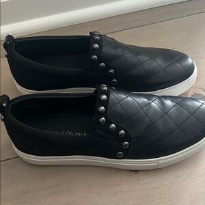 Donald Pliner Black Quilted Slip-On Sneakers